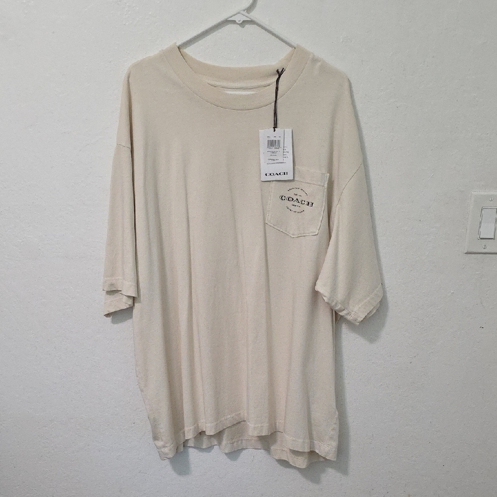 Coach Cream Short Sleeve Tee Relaxed Fit
